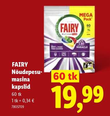 FAIRY Nõudepesumasina kapslid