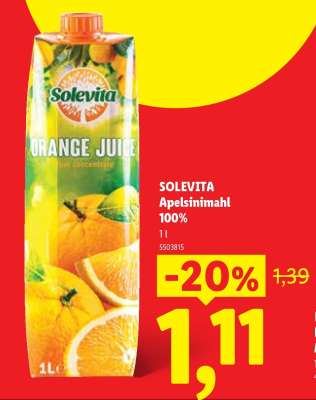 Solevita Apelsinimahl 100%