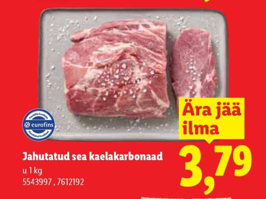 Jahutatud sea kaelakarbonaad