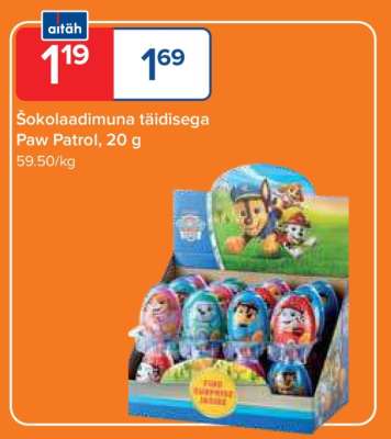 Šokolaadimuna täidisega Paw Patrol