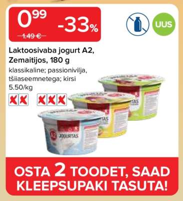 Laktoosivaba jogurt A2, Zemaitijos