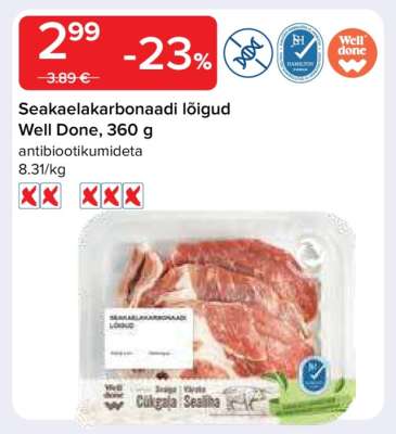 Seakaelakarbonaadi lõigud