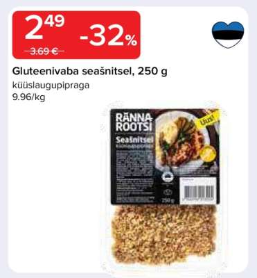 RANNA ROOTSI Gluteenivaba seašnitsel, 250 g