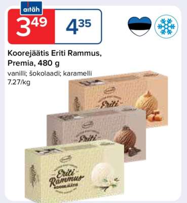 Koorejäätis Eriti Rammus Premia