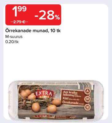 Õrrekande munad, 10 tk
