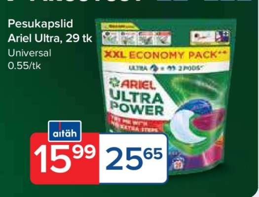 Pesukapslid Ariel Ultra, 29 tk