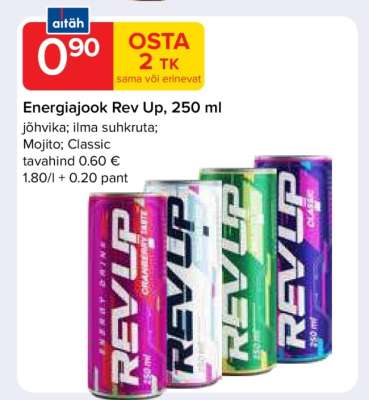 Energiajook Rev Up, 250 ml