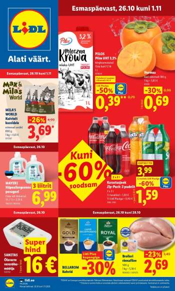 Kaupluse Lidl kliendileht - 26.10.2026 - 01.11.2026.