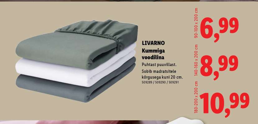 LIVARNO Kummiga voodilina
