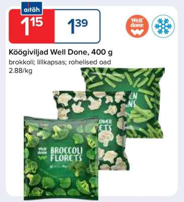 Köögiviljad Well Done, 400 g
